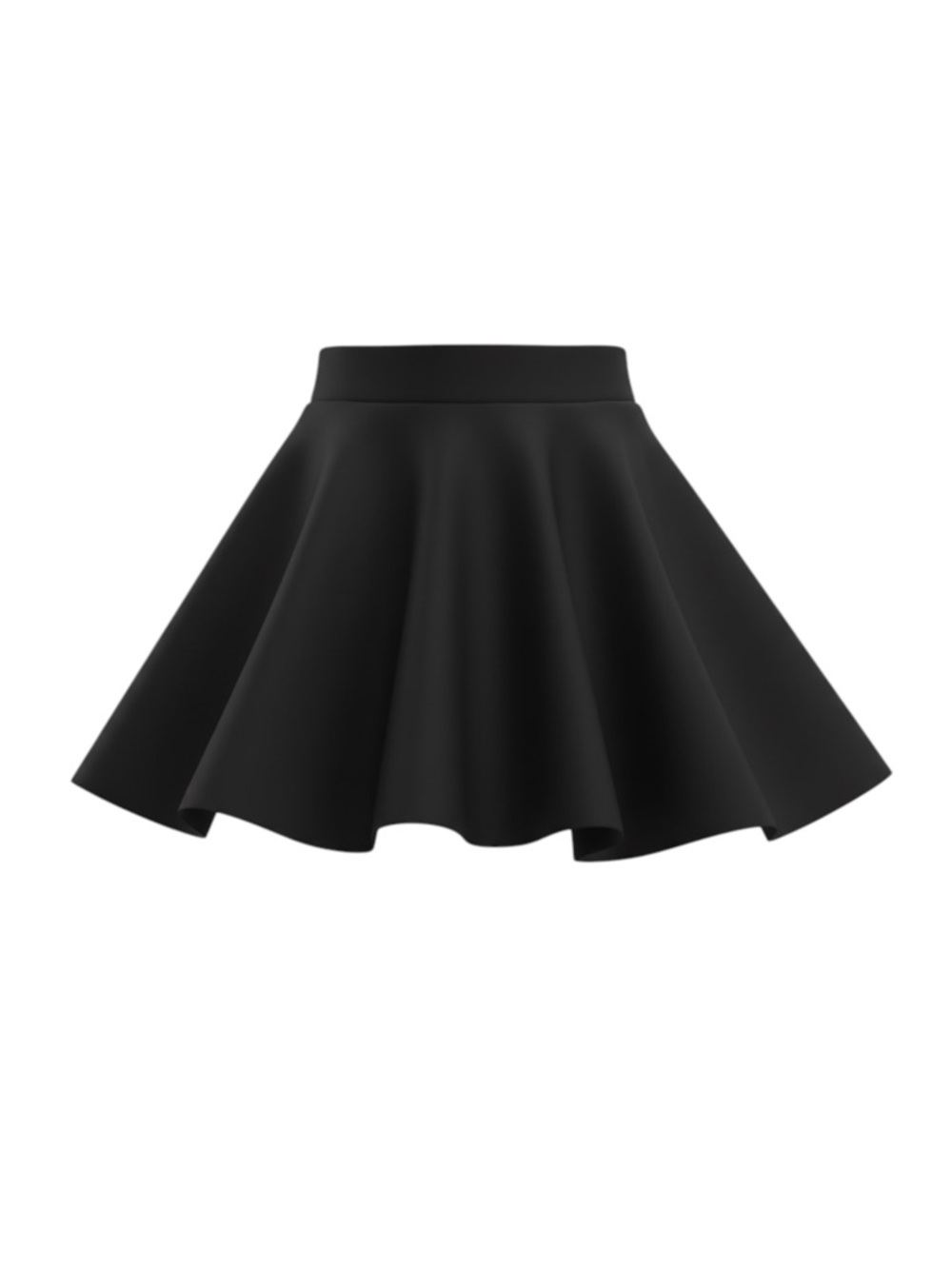 Women's Black Flared High-Waist Tennis Skirt- Skort